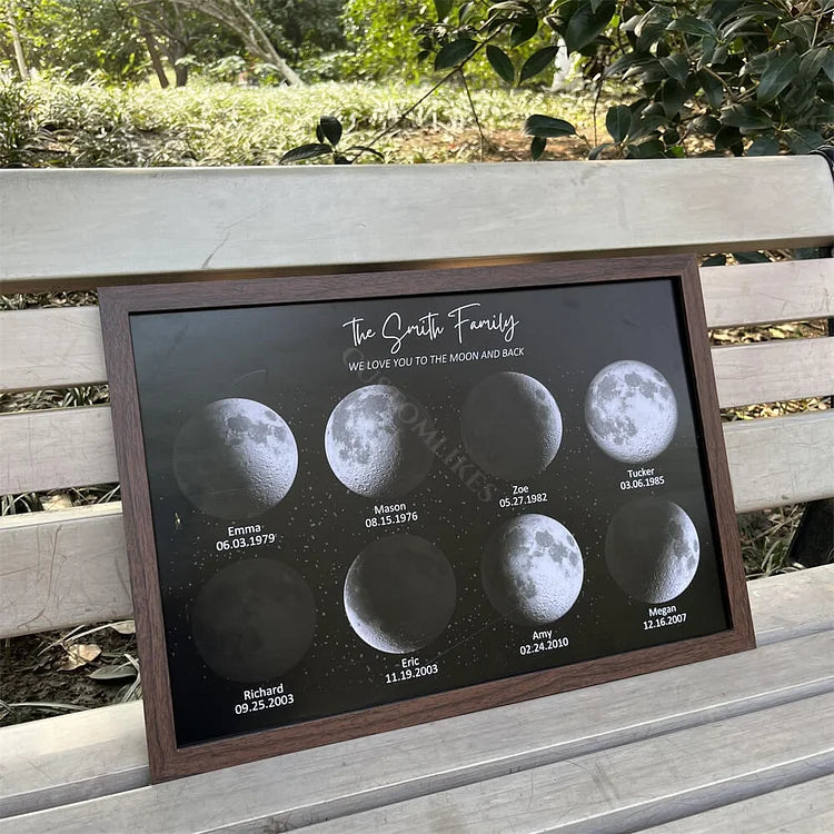 Anniversary Gifts Custom Moon Phase Wood Photo Sign