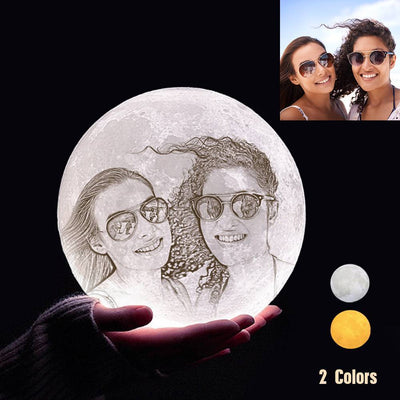 Custom 3D Printing Photo Moon Light With Your Text-For Friends-Touch Two Colors(10-15cm) - mysiliconefoodbag