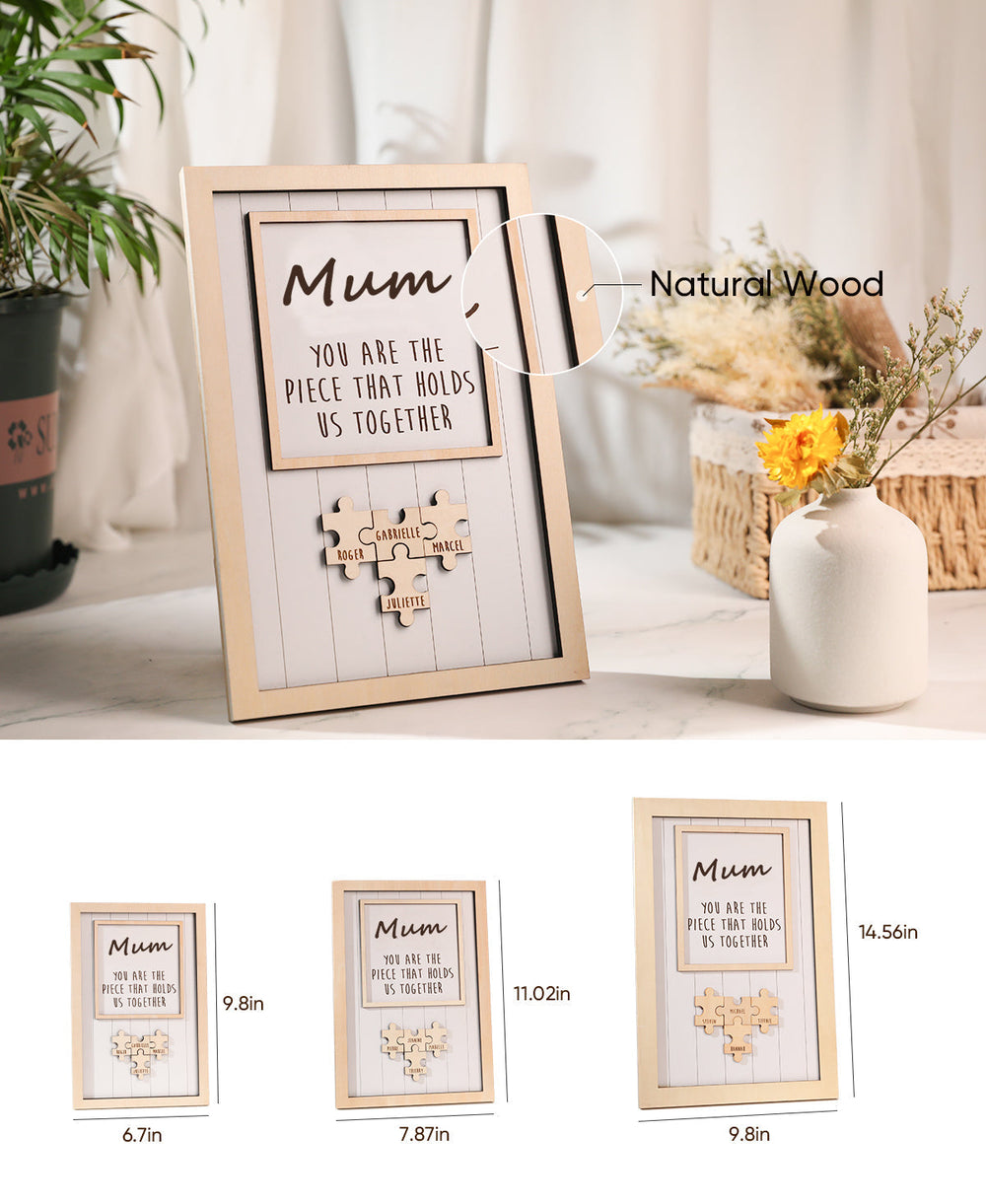 Custom Mom Puzzle Table Frame Wooden Engraved Decor Personalised Gift for Mother