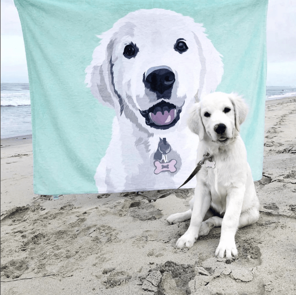 Custom Dog Blankets Personalized Pet Photo Blankets Painted Art Portrait Fleece Blanket Best Gift 2021 Pet Portrait Blanket Black Dog