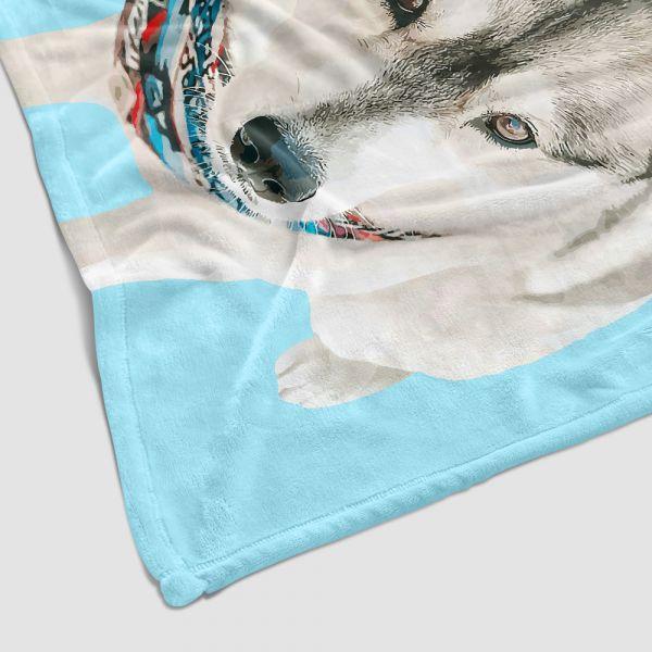 Custom Dog Blankets Personalized Pet Photo Blankets Painted Art Portrait Fleece Blanket Best Gift 2021 Laying on the Sofa