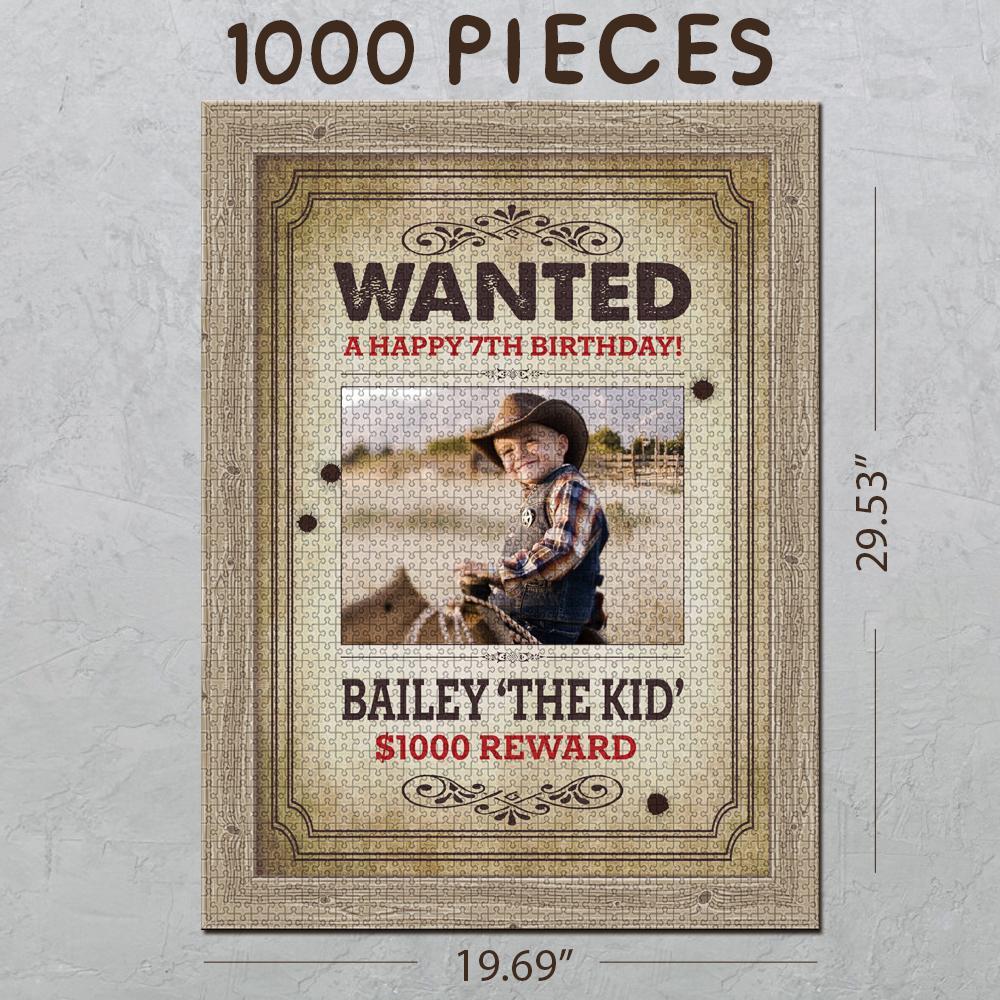 Wanted Puzzle 35-1000 Piece Custom Birthday Jigsaw for Memorable Days