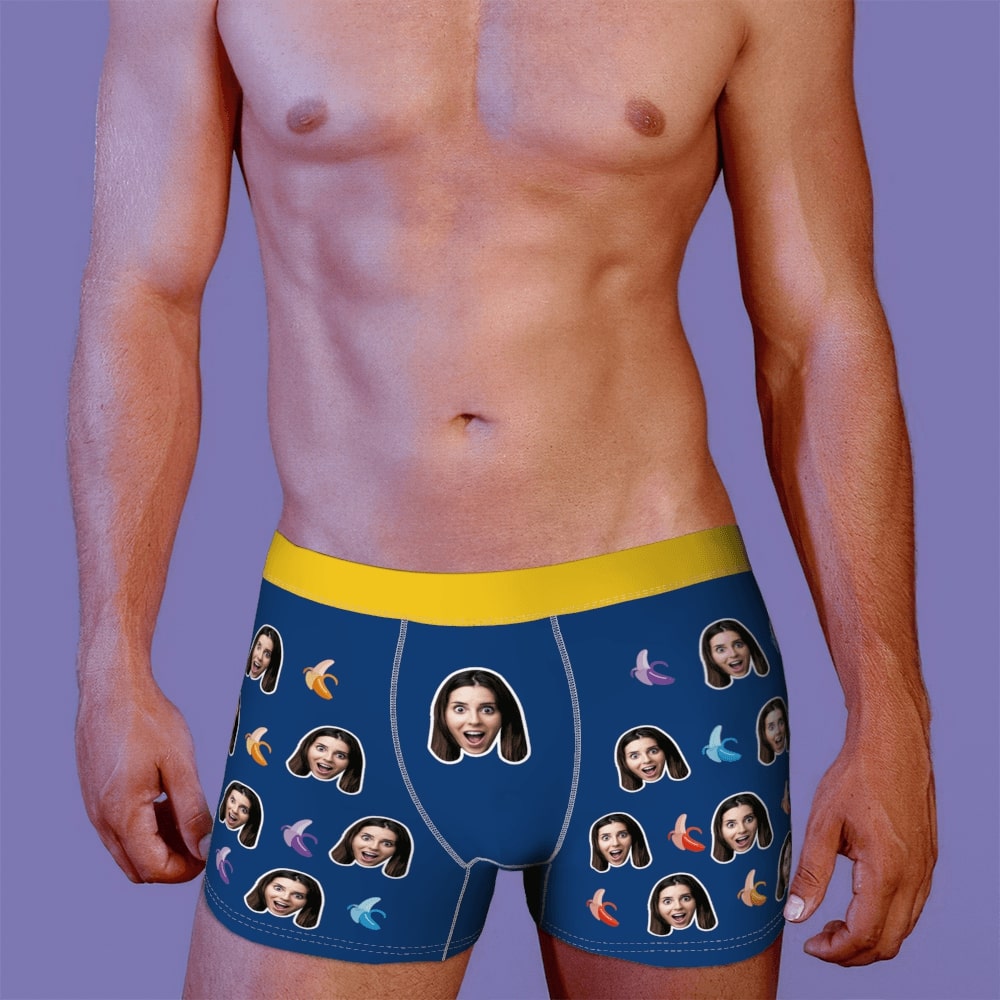 Men's Custom Face Boxer Shorts, Put Face On Underwear-Banana