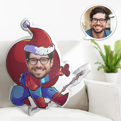 Custom Face Pillow Personalized Photo Pillow Christmas Spider Man MiniMe Pillow Gifts for Christmas - auphotoblanket