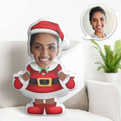 Custom Face Pillow Personalized Photo Pillow Short Sleeve Christmas Skirt MiniMe Pillow Gifts for Christmas - auphotoblanket