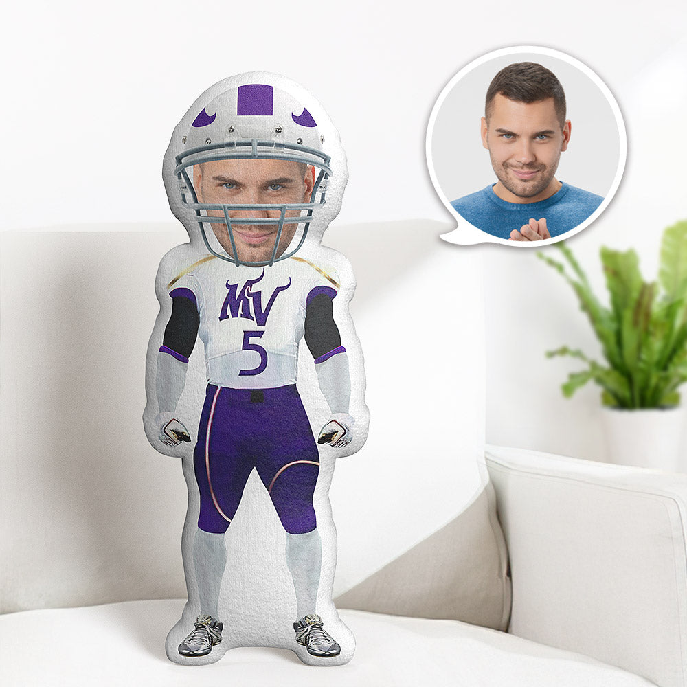 Custom Body Pillow Super Bowl Minnesota Vikings Personalized Face Throw Pillow Best Gift for Him