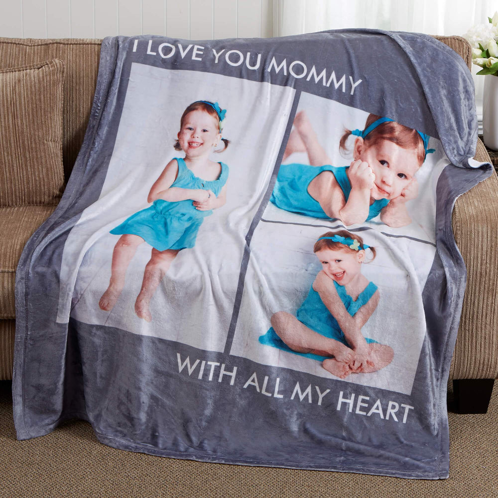 Custom Blanket with Photos Custom Blankets Personalized Photo Blankets Custom Collage Blankets with Multiple Photos Mother's Day Gift