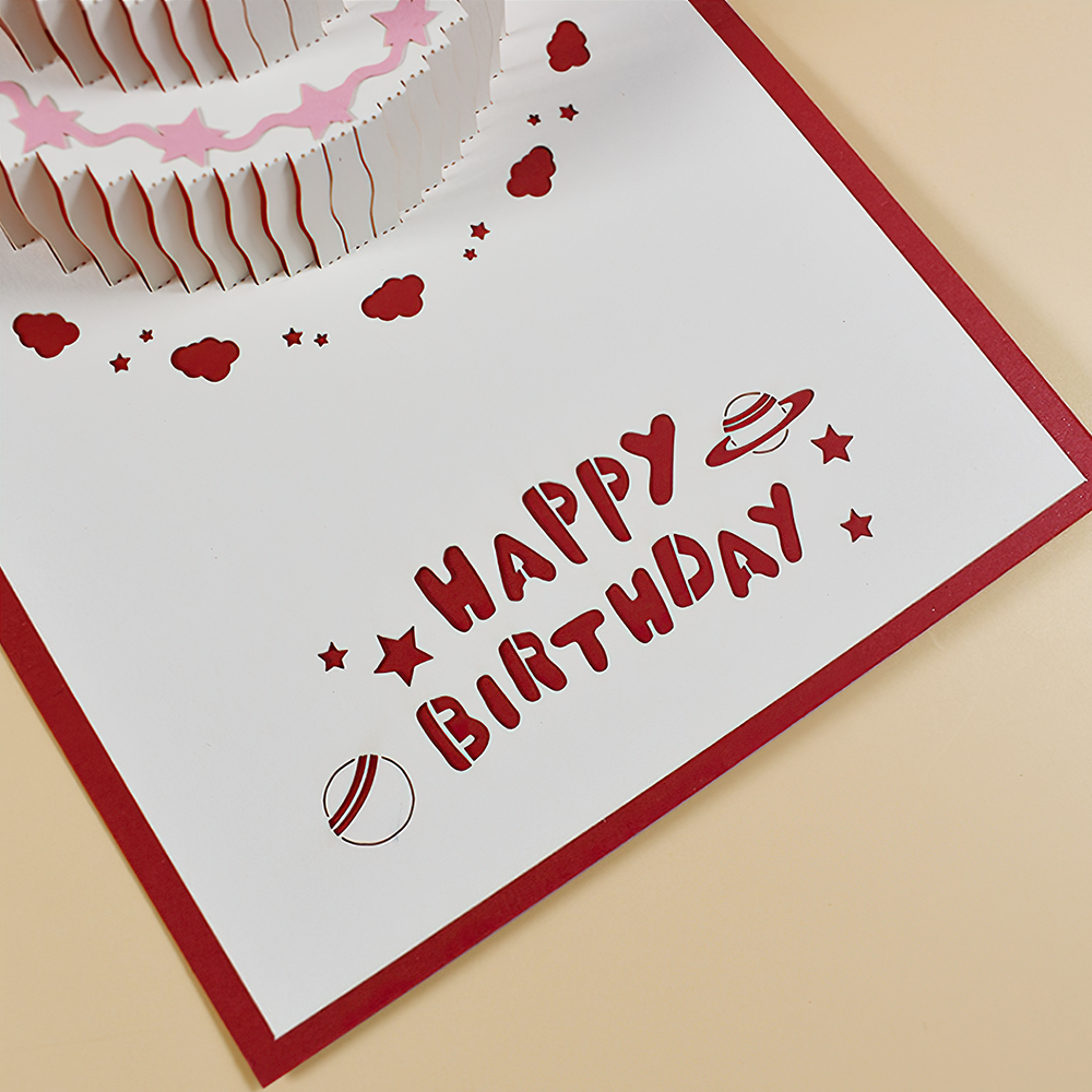 Happy Birthday 3D Pop-up Card Paper Cartoon Greeting Card