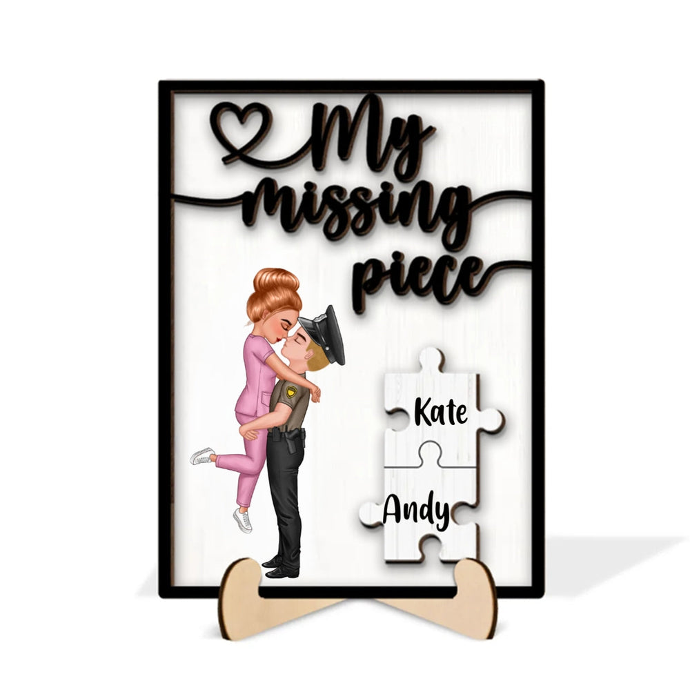 My Missing Piece Valentine's Day Gifts for Her/Him Personalized Wooden Plaque