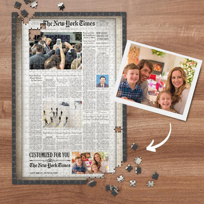 The New York Times Custom Photo Puzzle News Paper Puzzle Personalized From A Specific Date, Birthday Puzzle, NY Times Front Page Puzzle, Custom Date Puzzle
