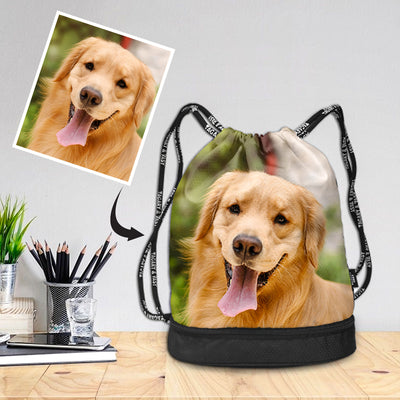 Bundle Photo Backpack Pet Bag For Supplies Custom Photo On Drawstring Sportpack