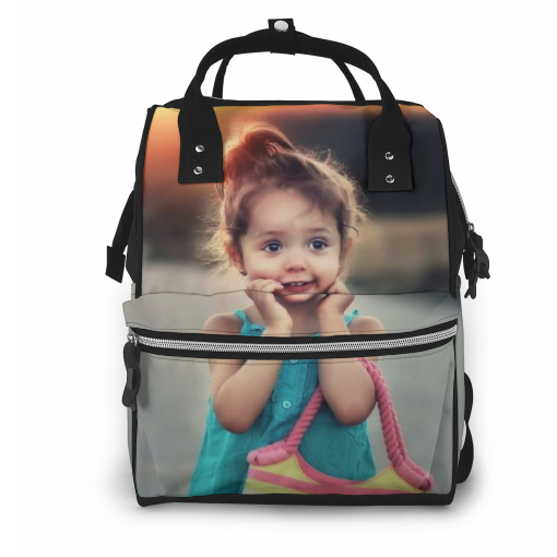 Back to School Gifts Personalized Photo Mommy Backpack Custom Diaper Bag Multi-pocket Bag