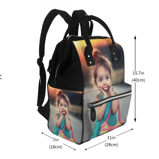 Personalized Photo Mommy Backpack Custom Diaper Bag Multifunctional Bag