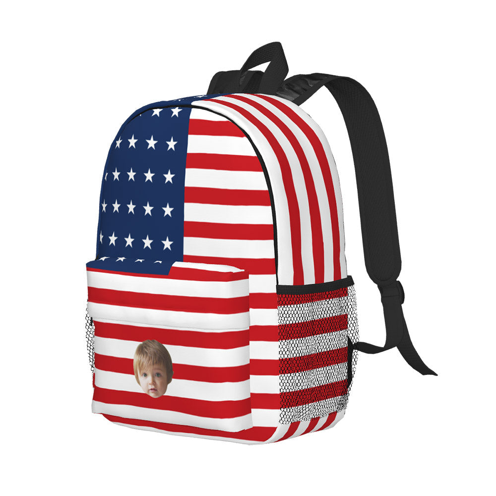 Custom Face Backpack Personalised Flag School Bag