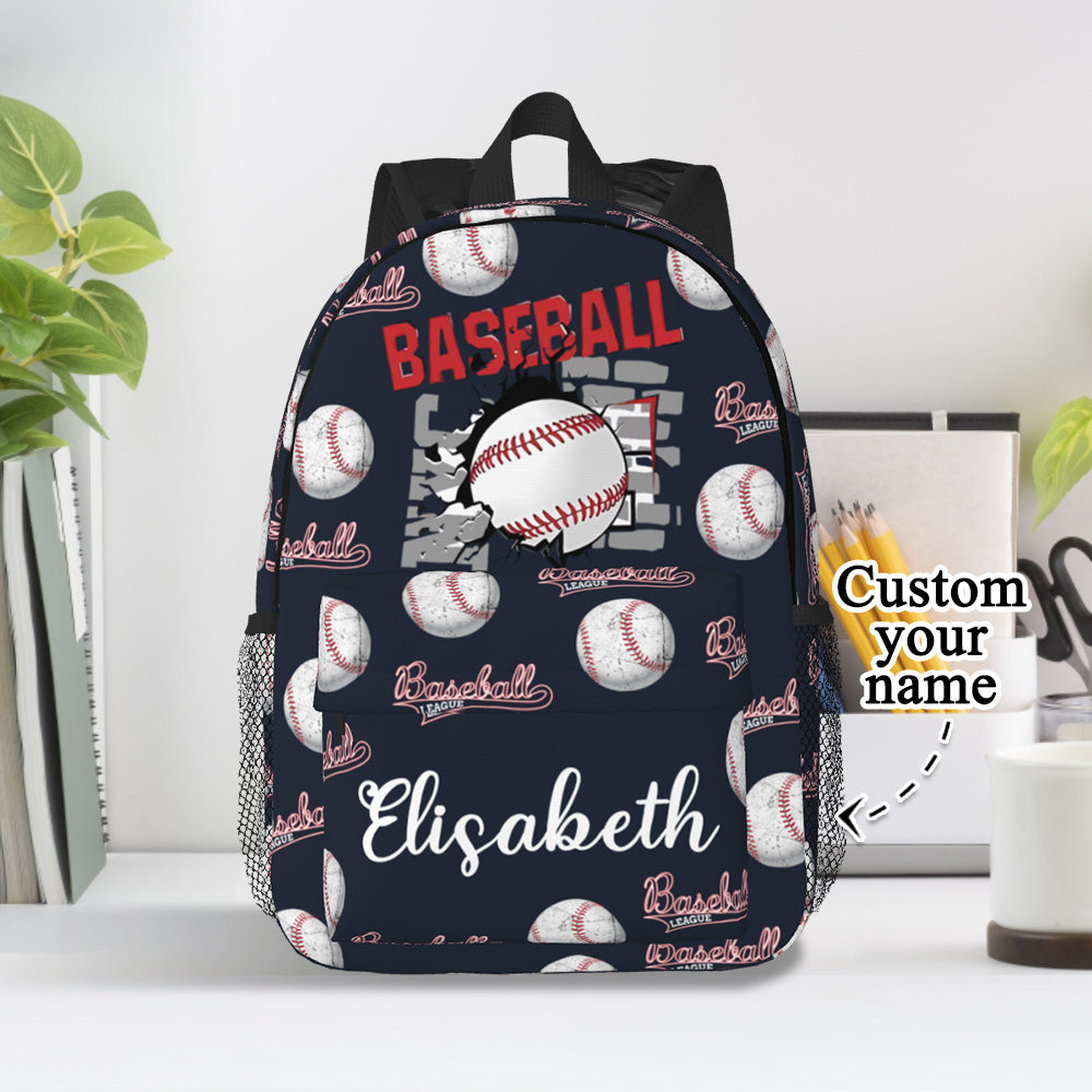 Custom Name Backpack Personalised Baseball School Bag for Kids