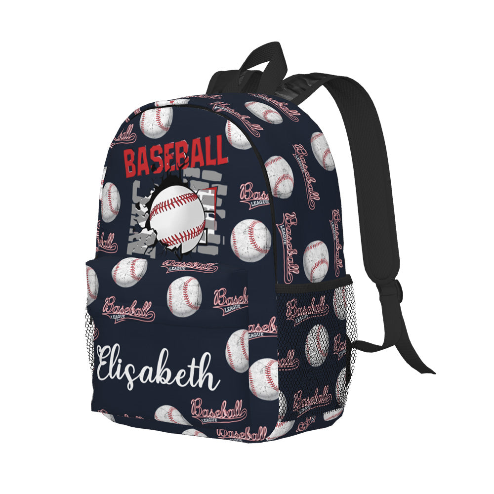 Custom Name Backpack Personalised Baseball School Bag for Kids