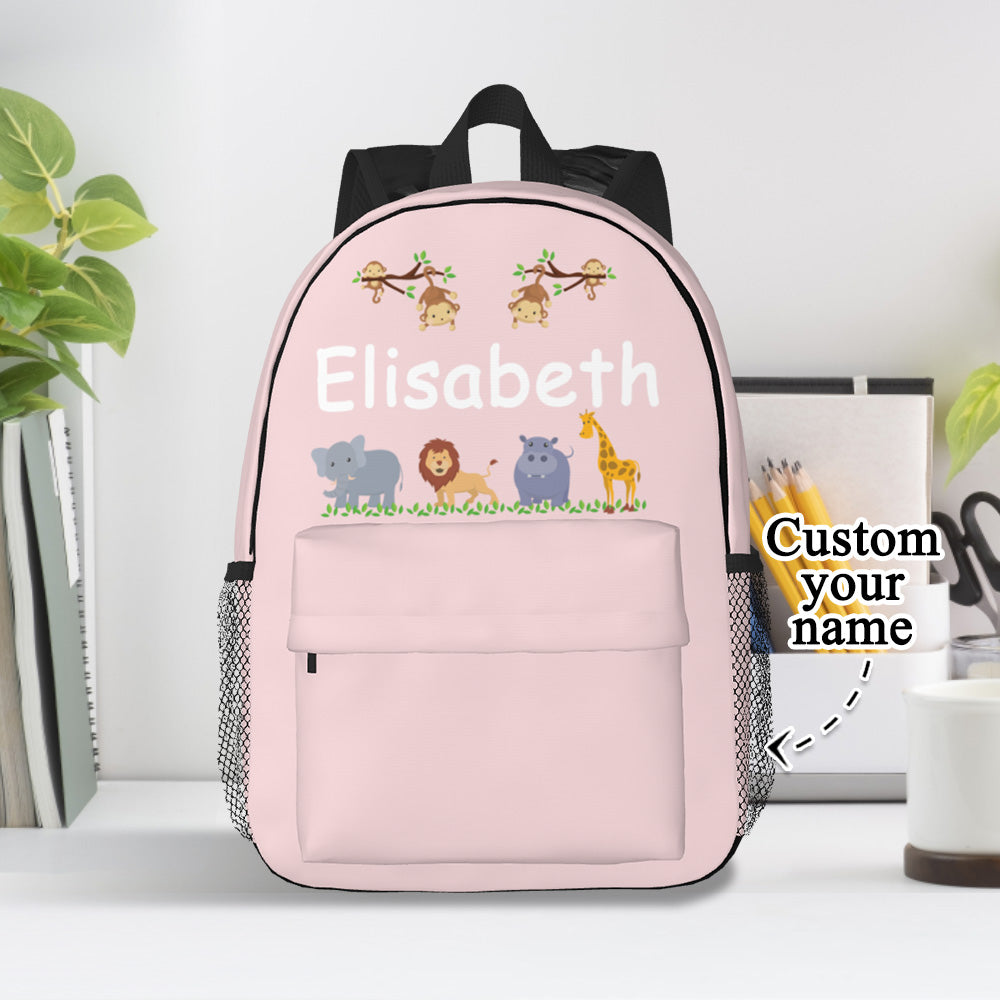 Custom Name Backpack Personalised Cute Animals School Bag for Kids