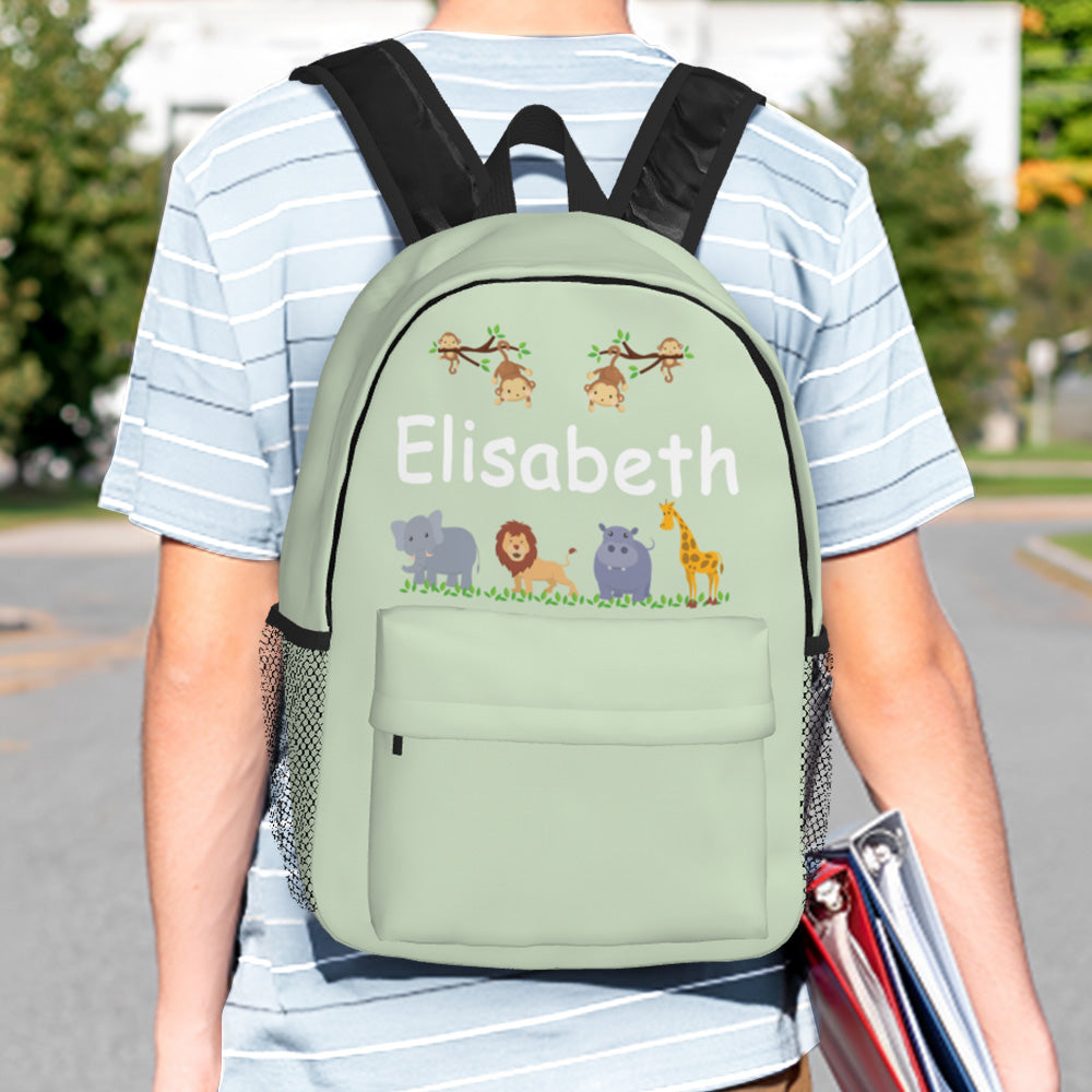 Custom Name Backpack Personalised Cute Animals School Bag for Kids