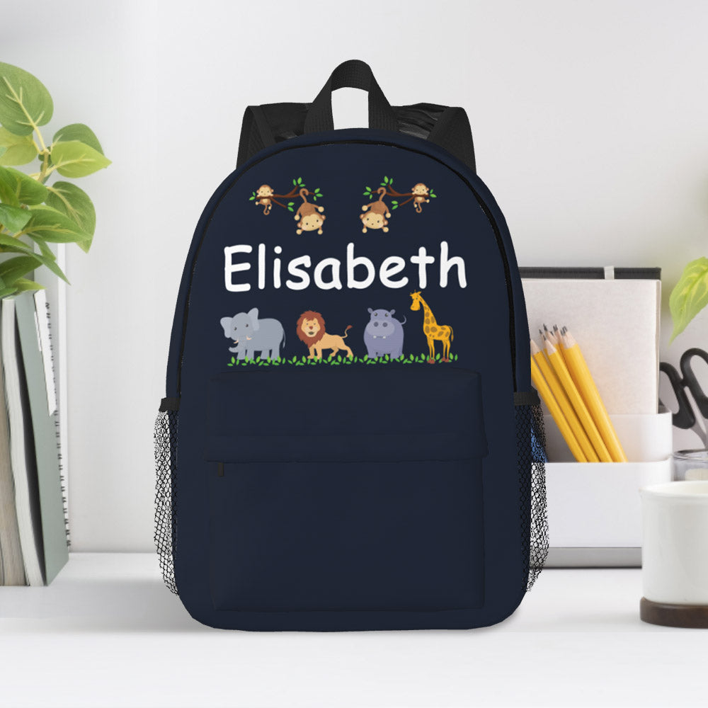 Custom Name Backpack Personalised Cute Animals School Bag for Kids