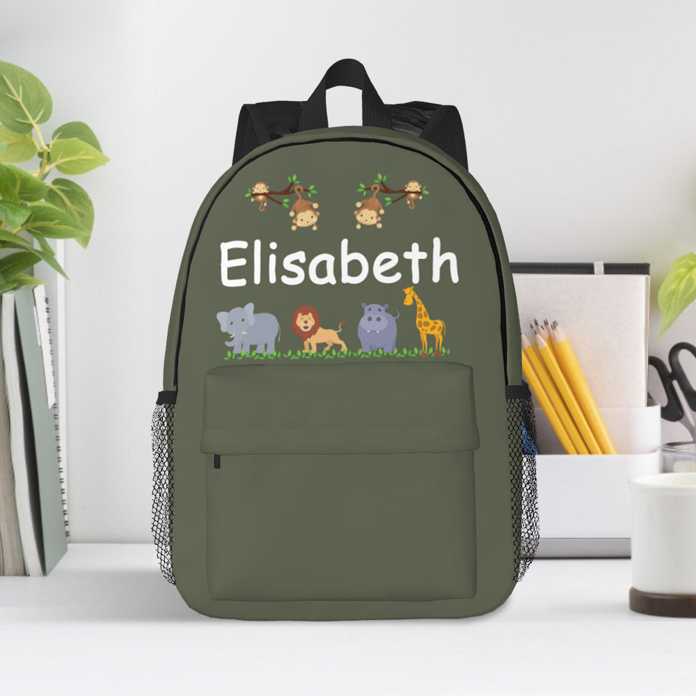 Custom Name Backpack Personalised Cute Animals School Bag for Kids