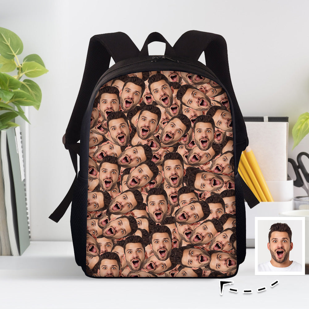 Custom Face Backpack Personalised Funny School Bag for Students