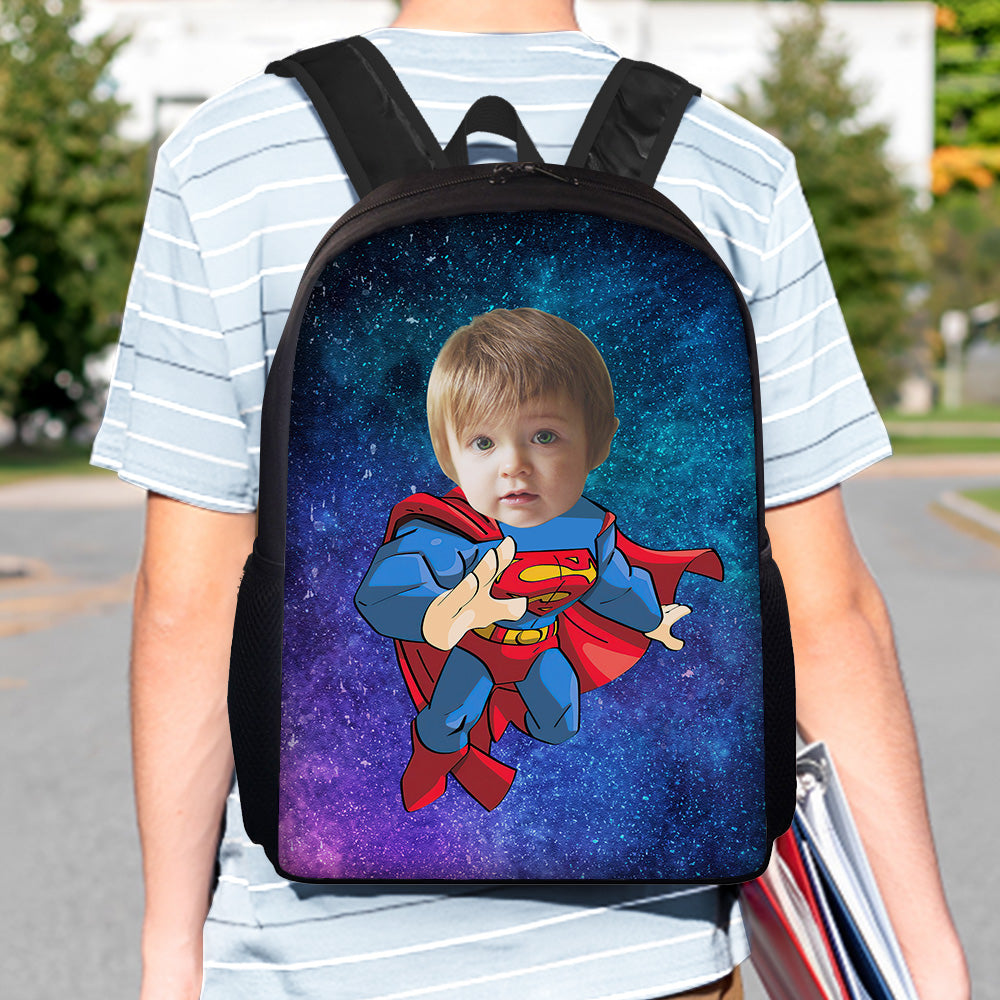 Custom Face Backpack Personalised Starry Sky School Bag for Students