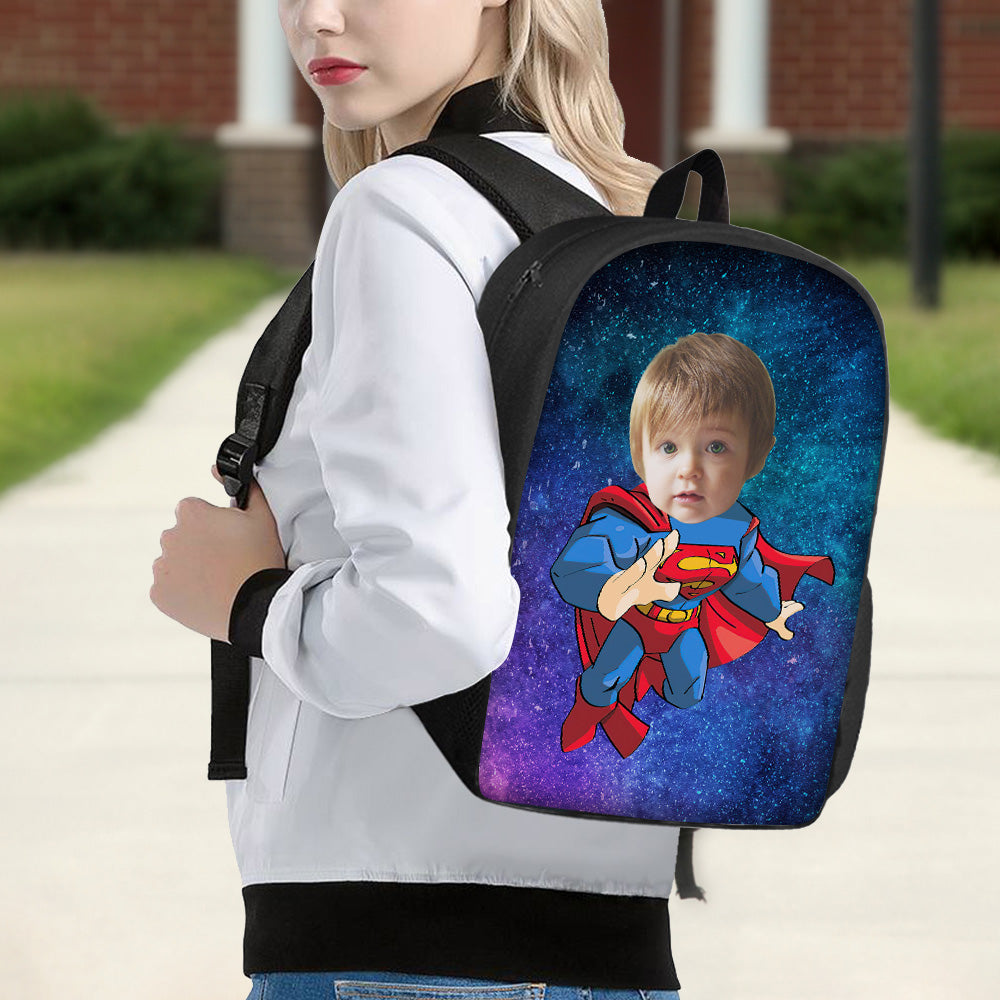 Custom Face Backpack Personalised Starry Sky School Bag for Students