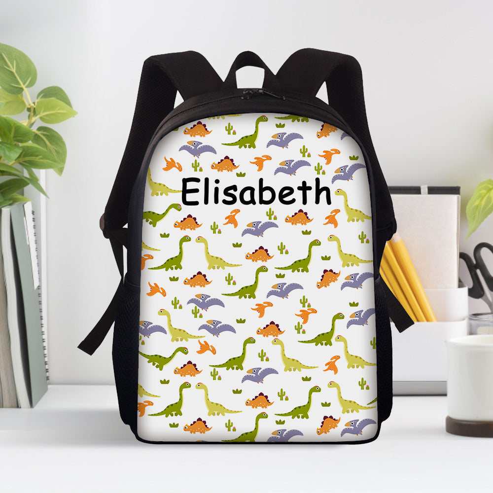 Custom Name Backpack Personalised Dinosaur School Bag for Boys Girls