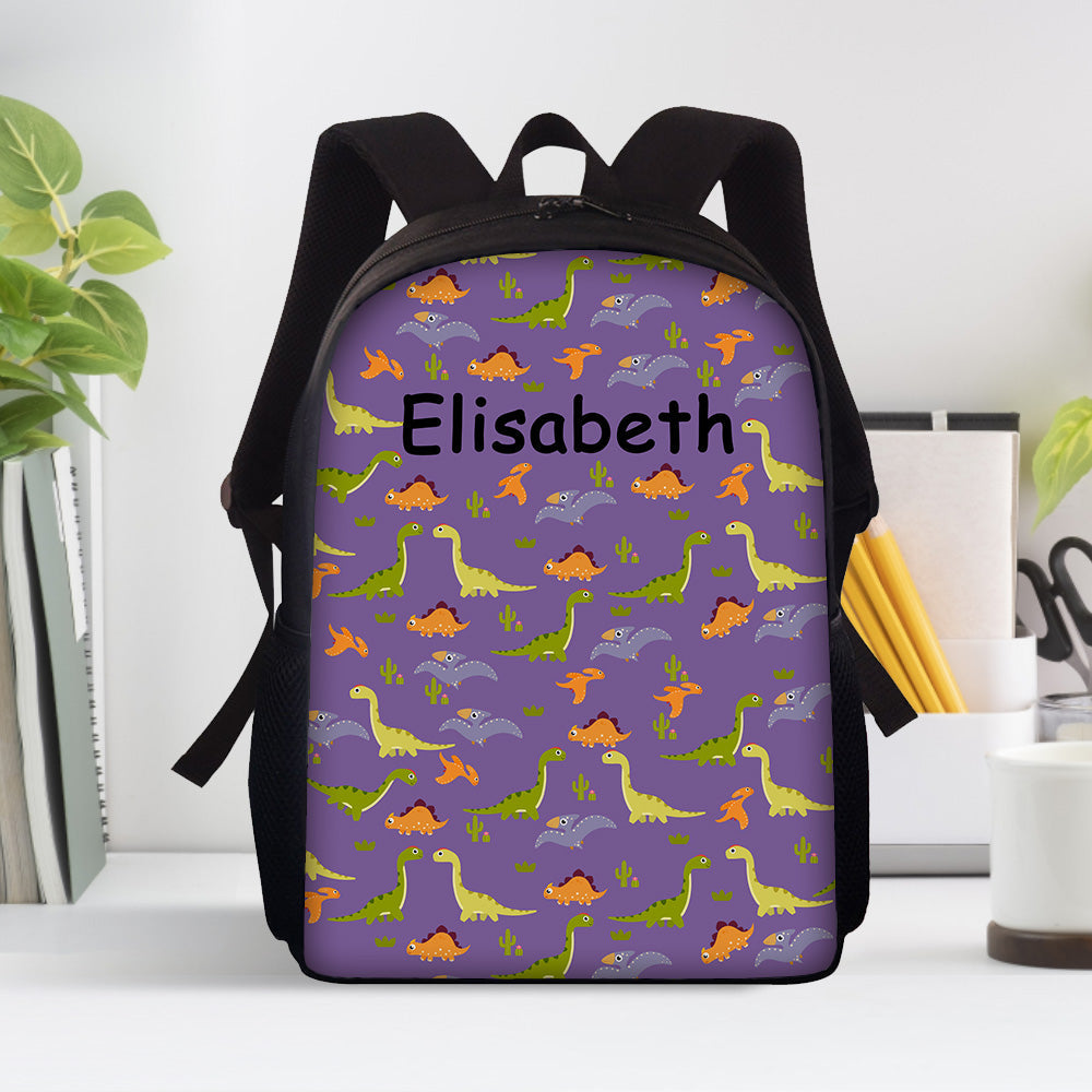 Custom Name Backpack Personalised Dinosaur School Bag for Boys Girls