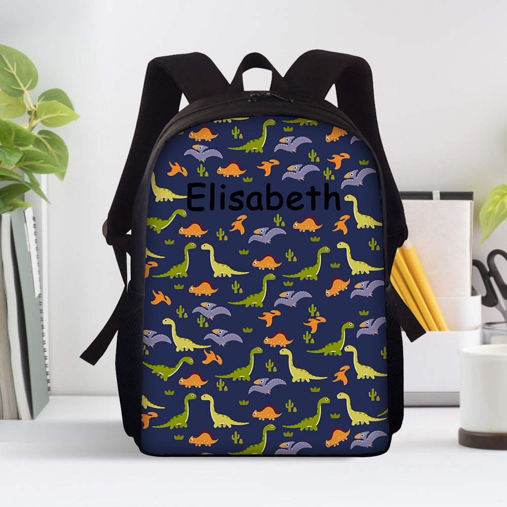 Custom Name Backpack Personalised Dinosaur School Bag for Boys Girls