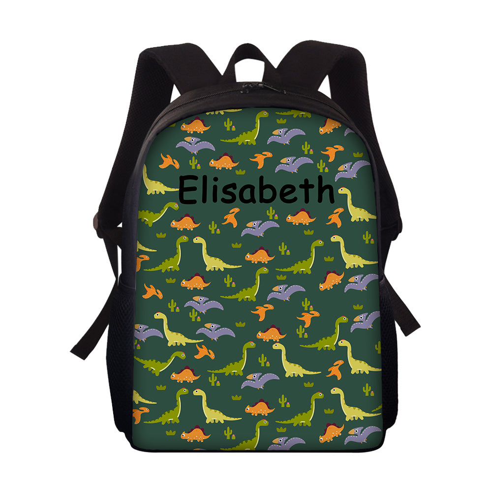 Custom Name Backpack Personalised Dinosaur School Bag for Boys Girls