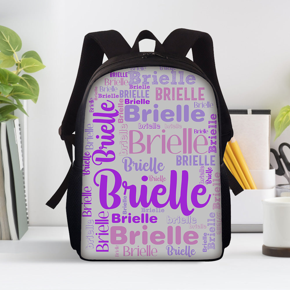 Custom Name Design Backpack Personalised School Bag for Boys Girls