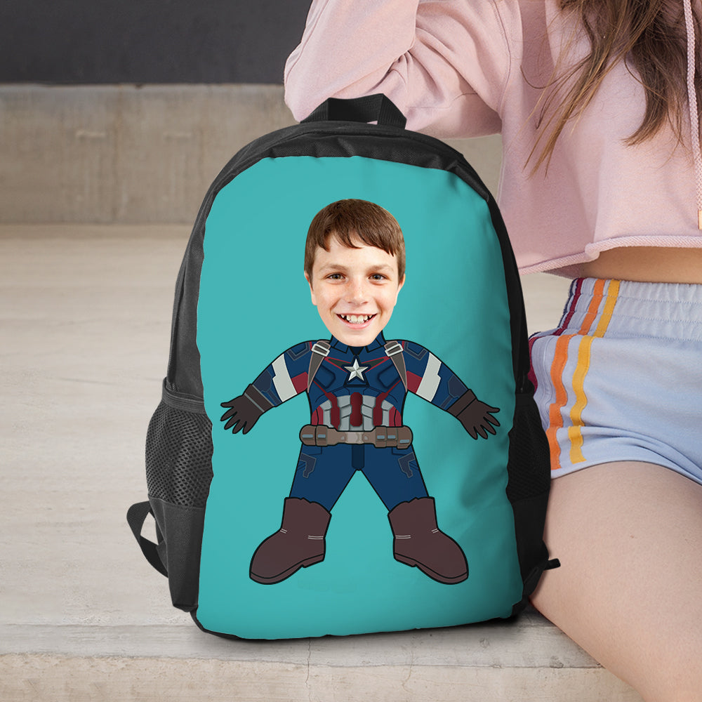 Customizable Super Captain American Minime Backpacks Back To School Gifts For Kids Boys Gifts