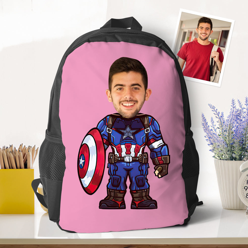 Customizable Unique Captain Amarican Minime Backpacks Back To School Gifts For Kids Boys Gifts