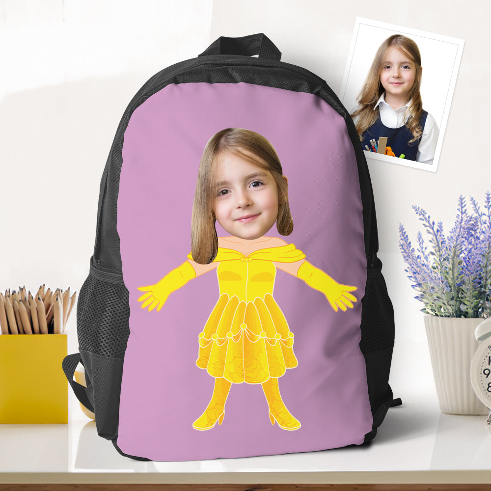 Personalized Belle Photo Backpacks Minime Bookbags Back To School Gifts For Girls Gifts