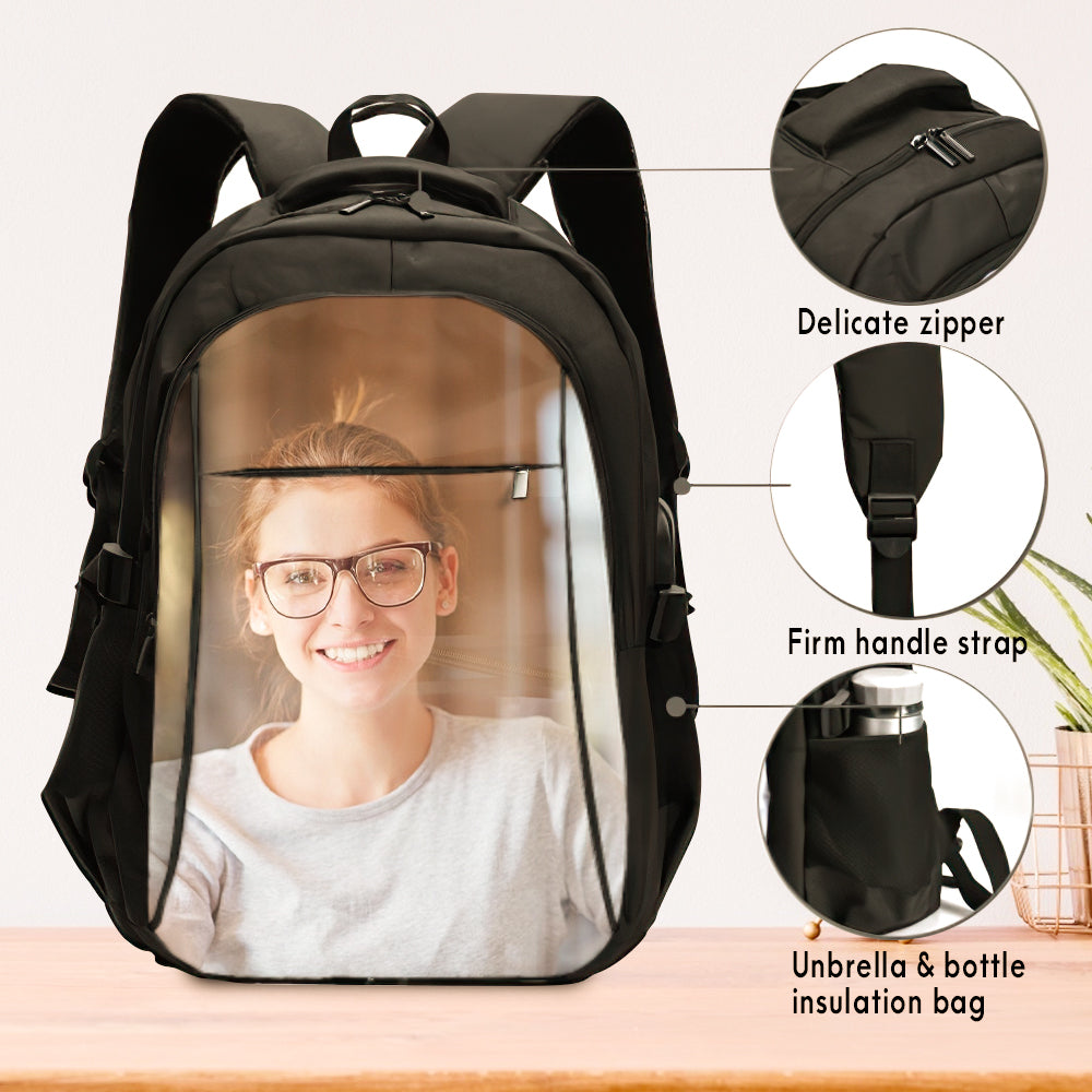 Back to School Custom Photo Backpacks Pack-Sack Personalized Photo Schoolbags