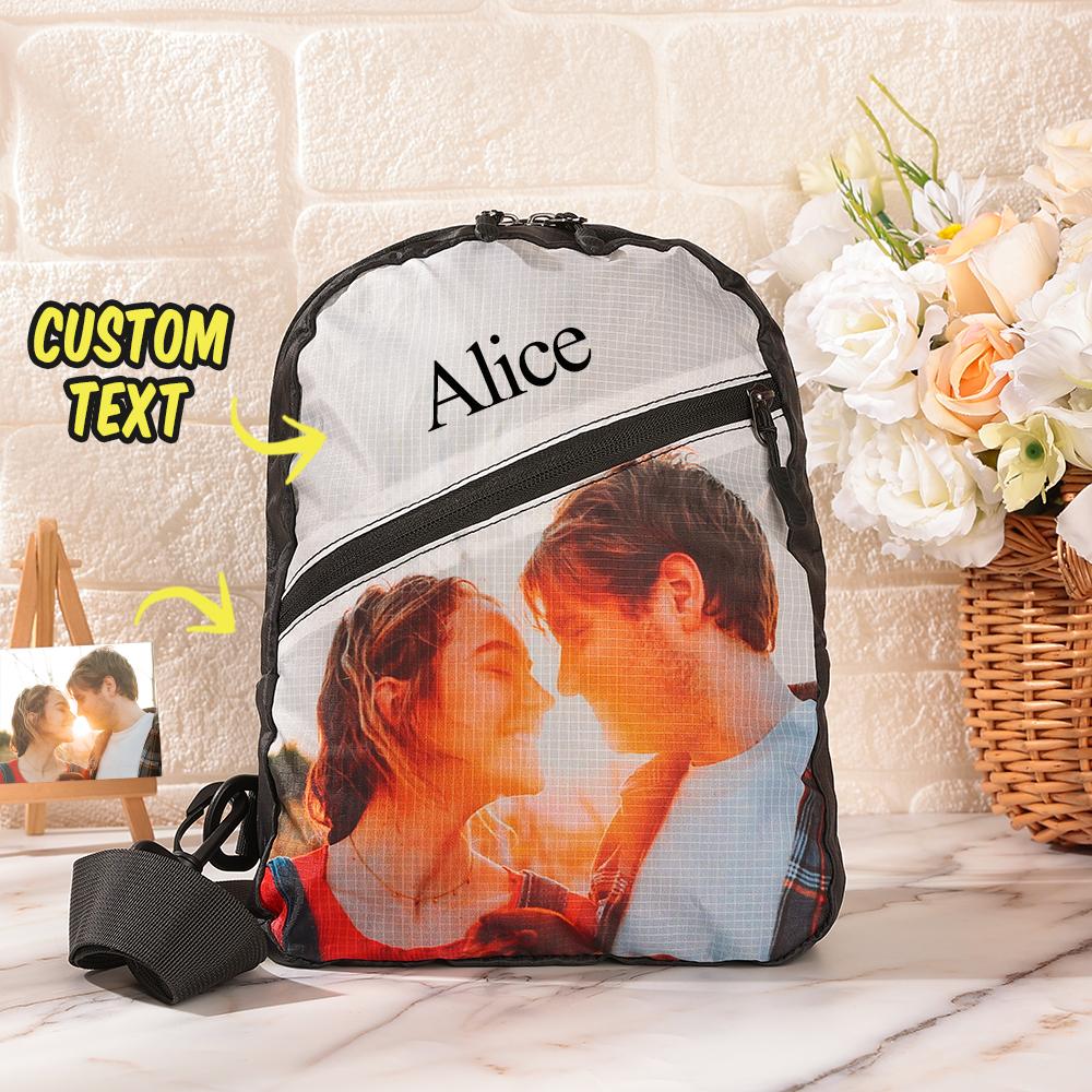 Back to School Custom Photo Engraved Chest Bag Crossbody Shoulder Backpack Gift for Men & Women