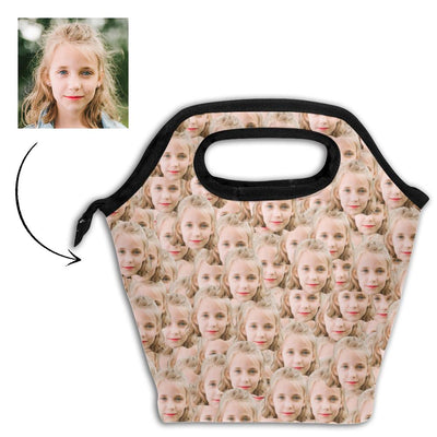 personalized mash face photo insulation lunch bag