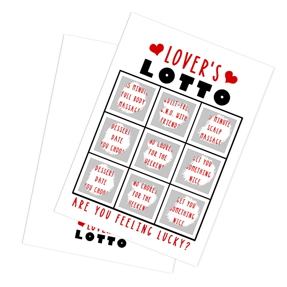 Lover's Lotto Scratch Card Valentine's Day Surprise Funny Scratch off Card