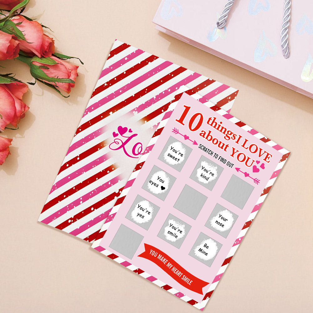 10 Things I Love About You Scratch Card Valentine's Day Scratch off Card