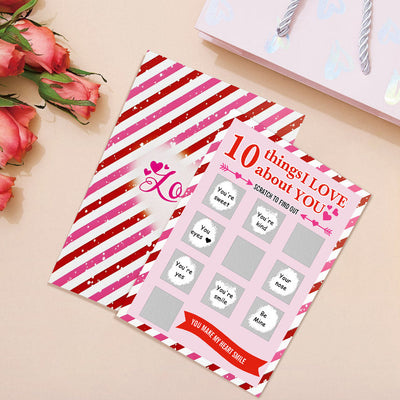 10 Things I Love About You Scratch Card Valentine's Day Scratch off Card - mysiliconefoodbag