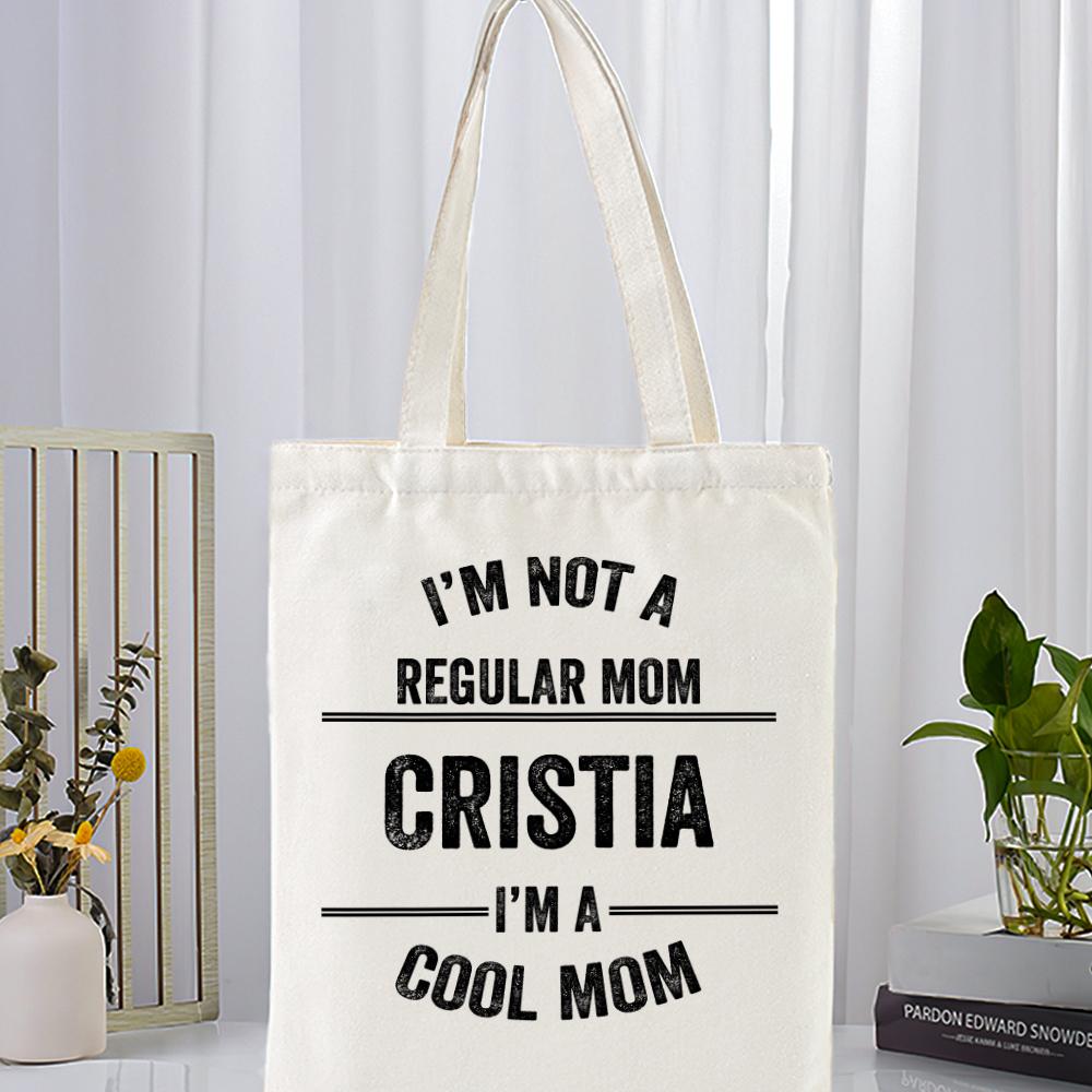 Gift for Mom Custom Canvas Tote Bag For Mom Personalized Beach Bag Reusable Storage Handbag