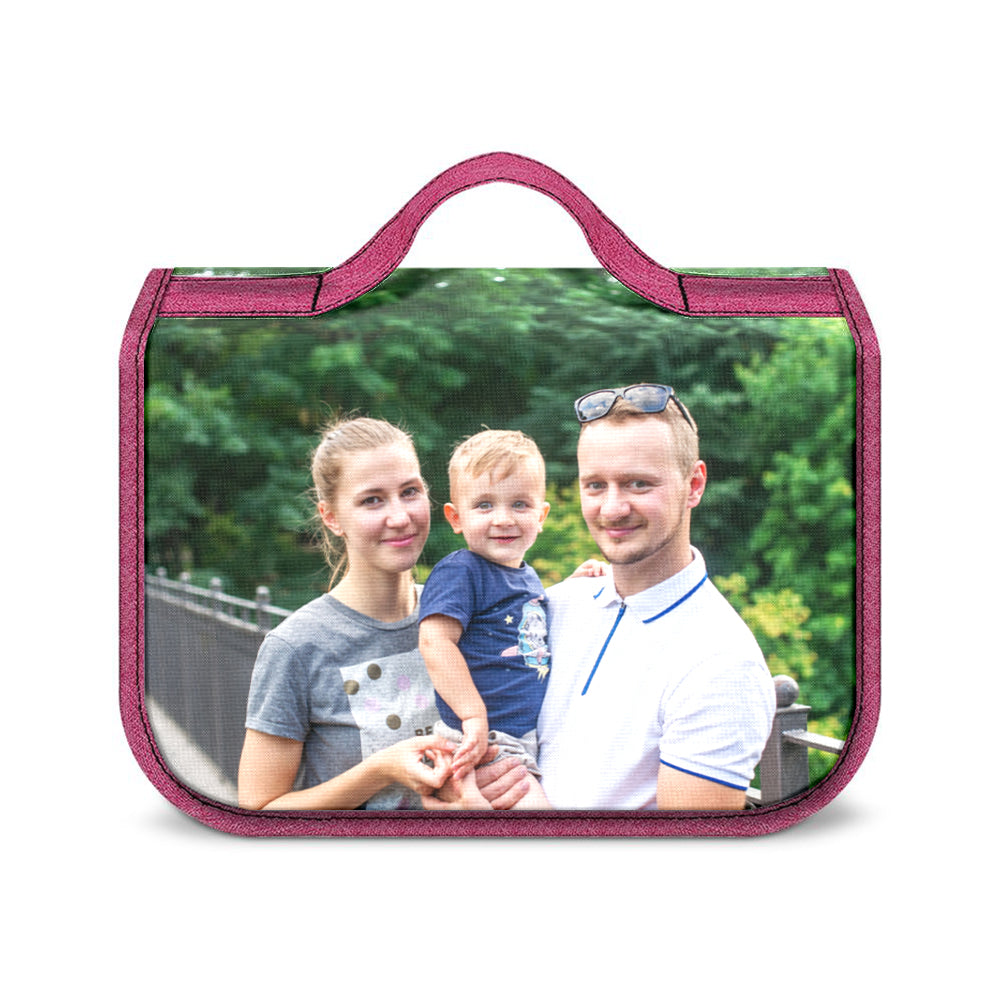 Custom Photo Hanging Toiletry Bag Personalized Cosmetic Makeup Travel Organizer for Men and Women