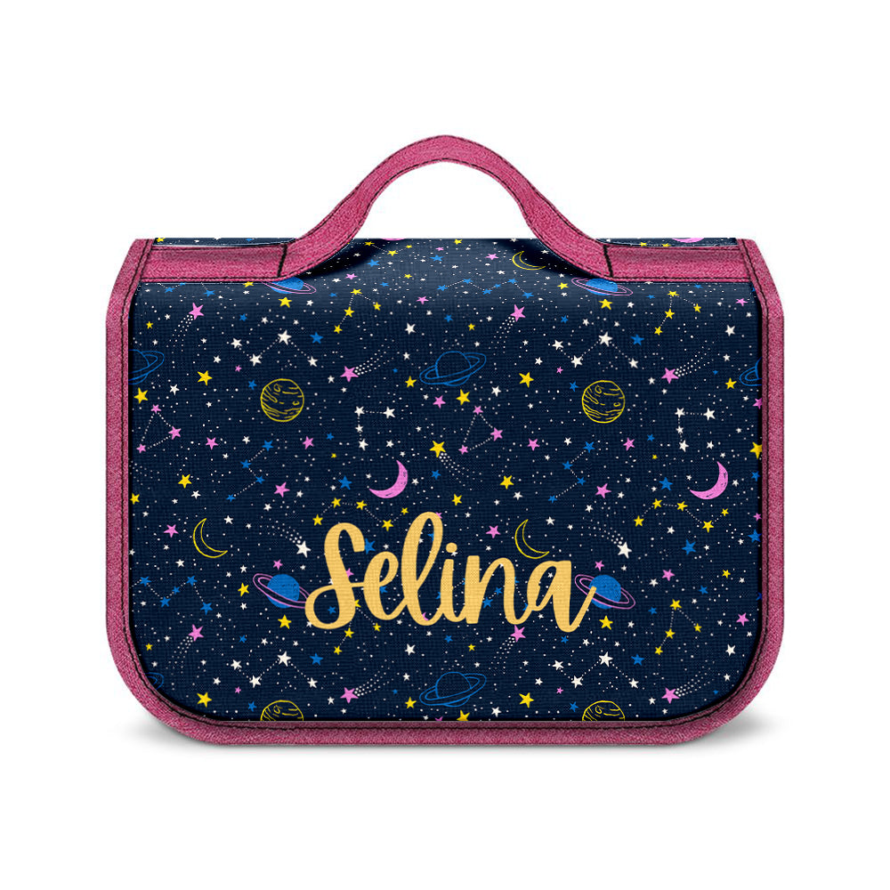 Custom Hanging Toiletry Bag Personalized Starry Sky Cosmetic Makeup Travel Organizer for Men and Women