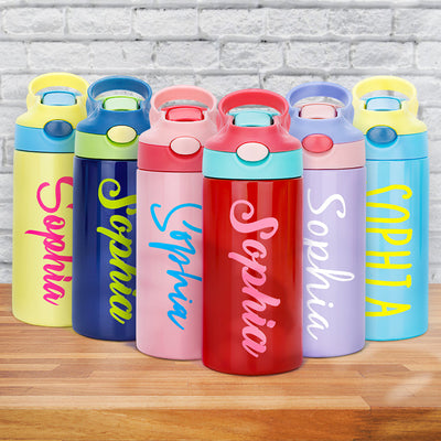 Personalized Name Water Bottles Custom 12oz Water Bottles Cute Back to School Gifts for Kids - mysiliconefoodbag