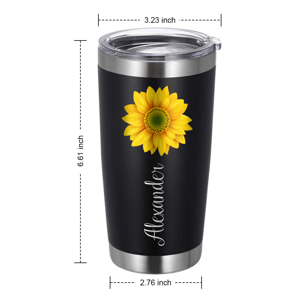 Custom Name Tumbler Sunflower Gifts for Her