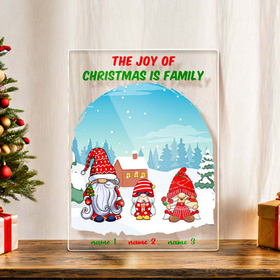 Custom Gnome Family Clip Art Personalized Name Cartoon Plaque Christmas Gifts - mysiliconefoodbag