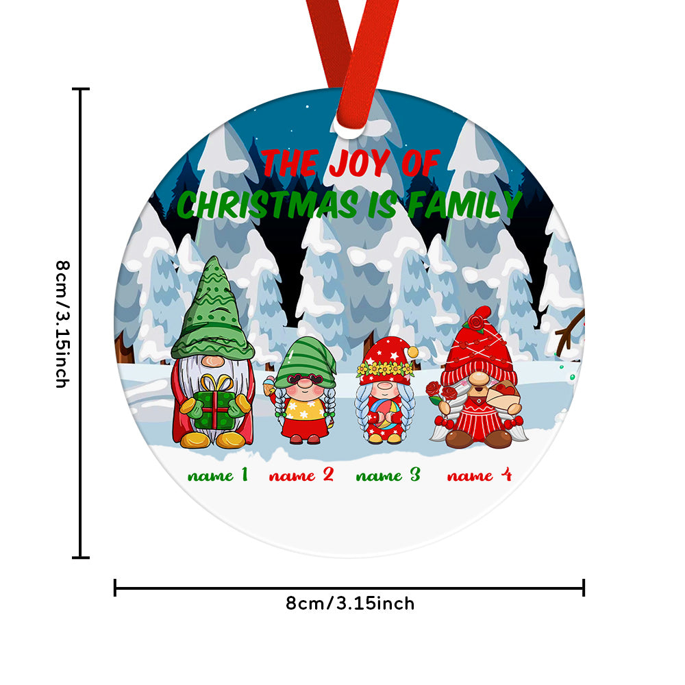 Custom Gnome Family Clip Art Personalized Name Cartoon Christmas Ornament Gifts