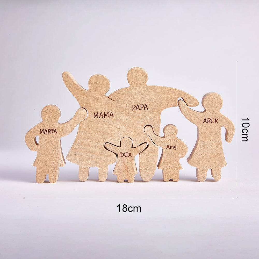 Personalized Wooden Family Puzzle Decor Custom Name Gifts for any Occasion