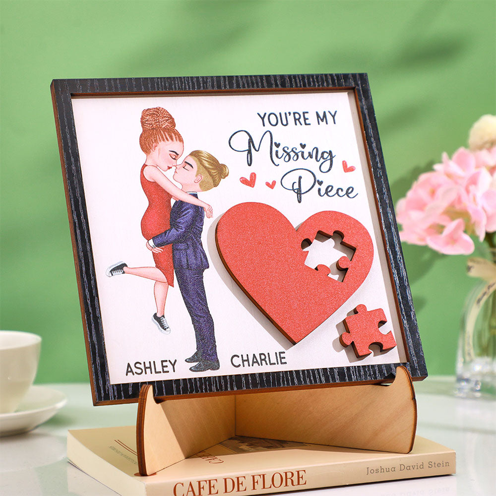 Gifts for Her/Him Personalized Wooden Plaque You Are My Missing Piece